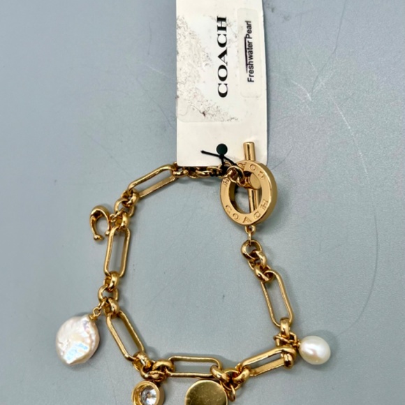 Coach Genuine Pearl Toggle Charm Bracelet - Picture 6 of 6